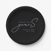 25th Silver Wedding Anniversary Paper Plate Papieren Bordje (Voorkant)