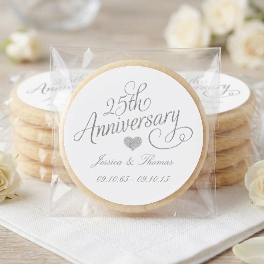 25th Silver Wedding Anniversary Ronde Sticker