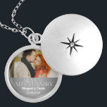 25th Silver Wedding Annivsersary Photo Zilver Vergulden Ketting<br><div class="desc">Upload a photo of the anniversary couple or a photo of their wedding day and personalize with the couple's names and anniversary in this 25th Silver Wedding Anniversary necklace. A lovely gift for the sterling wife from her husband or her kids. Available in a variety of styles.</div>