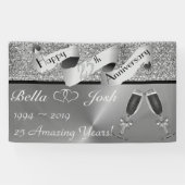 25th Silver Wedding Happy Jubileum Banner (Horizontaal)