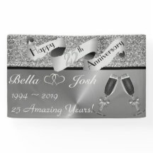 25th Silver Wedding Happy Jubileum Banner