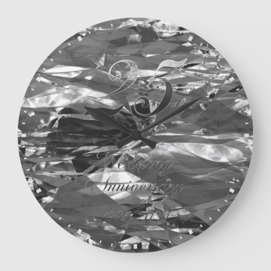 25th Silver Wedding Jubileum 1995 2020 Elegant Grote Klok (Voorkant)