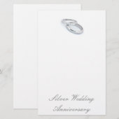 25th Silver Wedding Jubileum Briefpapier (Voorkant / Achterkant)