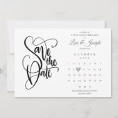 25th Silver Wedding Jubileum Calendar Foto Save The Date (Voorkant)
