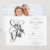 25th Silver Wedding Jubileum Calendar Foto Save The Date (Voorkant / Achterkant)