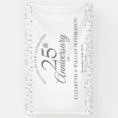 25th Silver Wedding Jubileum Confetti Welkom Spandoek (Verticaal)