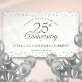 25th Silver Wedding Jubileum Confetti Welkom Spandoek