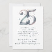 25th Silver Wedding Jubileum Custom Photo Kaart (Achterkant)