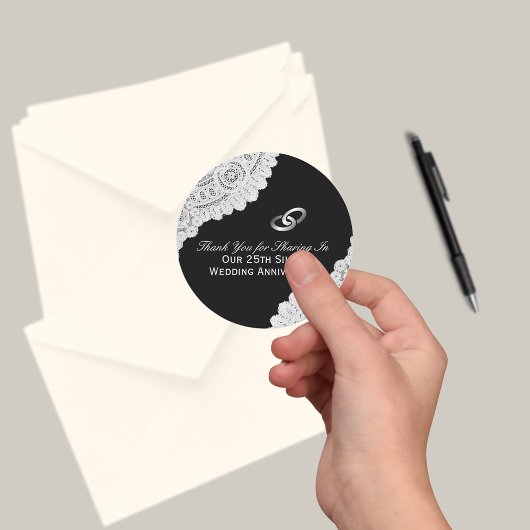 25th Silver Wedding Jubileum Dank u Ronde Sticker