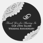 25th Silver Wedding Jubileum Dank u Ronde Sticker (Voorkant)