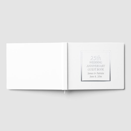 25th Silver Wedding Jubileum Eenvoudig gestileerd Gastenboek (Volledig)