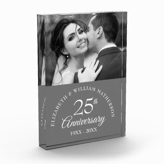 25th Silver Wedding Jubileum Foto Elegant (Links)