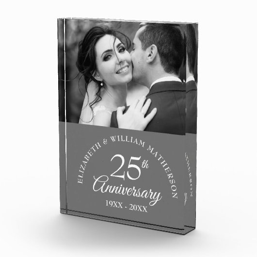 25th Silver Wedding Jubileum Foto Elegant (Rechts)