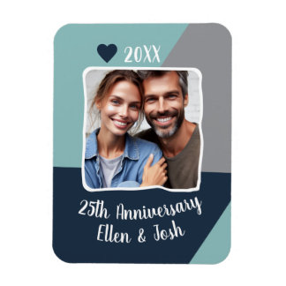 25th Silver Wedding Jubileum Foto Keepsake Magneet