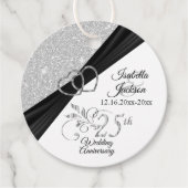 25th Silver Wedding Jubileum - Glitter Bedankjes Labels (Voorkant)