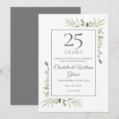 25th Silver Wedding Jubileum Greenery Save The Date (Voorkant / Achterkant)