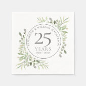 25th Silver Wedding Jubileum Greenery Servet (Voorkant)