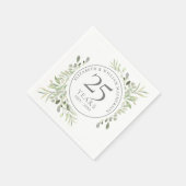 25th Silver Wedding Jubileum Greenery Servet (Hoek)