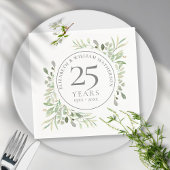 25th Silver Wedding Jubileum Greenery Servet