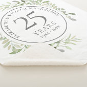 25th Silver Wedding Jubileum Greenery Sherpa Deken (3/4)