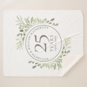 25th Silver Wedding Jubileum Greenery Sherpa Deken (Voorkant (horizontaal))