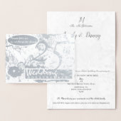 25th Silver Wedding Jubileum Invitation Grey Folie Kaarten (Display)