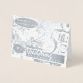 25th Silver Wedding Jubileum Invitation Grey Folie Kaarten (Voorkant)