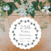 25th Silver Wedding Jubileum Ivy Krans Kartonnen Onderzetters