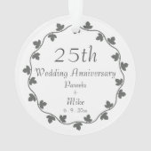25th Silver Wedding Jubileum Ivy Krans Ornament (achterkant)