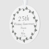 25th Silver Wedding Jubileum Ivy Krans Ornament (voorkant)