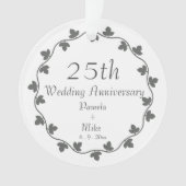 25th Silver Wedding Jubileum Ivy Krans Ornament (voorkant)