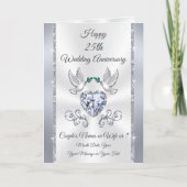 25th, Silver Wedding Jubileum Kaarten voor vrouw o (Voorkant)