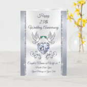 25th, Silver Wedding Jubileum Kaarten voor vrouw o (Gele Bloem)