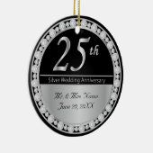 25th Silver Wedding Jubileum Keepslag Keramisch Ornament (Rechts)