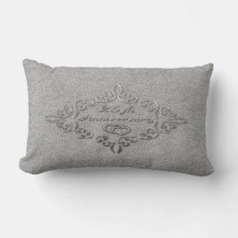 25th Silver Wedding Jubileum Lumbar Pillow Kussen