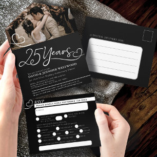 25th Silver Wedding Jubileum maaltijd RSVP foto All In One Uitnodiging