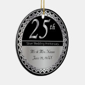 25th Silver Wedding Jubileum Memento Keramisch Ornament (Rechts)