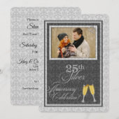 25th Silver Wedding Jubileum met Foto Kaart (Voorkant / Achterkant)