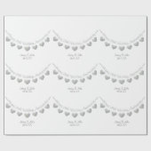 25th Silver Wedding Jubileum met witte streep Cadeaupapier (Vlak)