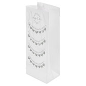 25th Silver Wedding Jubileum met witte streep Wijn Cadeautas (Achterkant Gekanteld)
