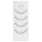 25th Silver Wedding Jubileum met witte streep Wijn Cadeautas (Achterkant)