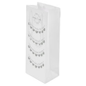 25th Silver Wedding Jubileum met witte streep Wijn Cadeautas (Voorkant Gekanteld)