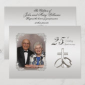 25th Silver Wedding Jubileum nodigt 5.5x7.5 uit Kaart (Voorkant / Achterkant)