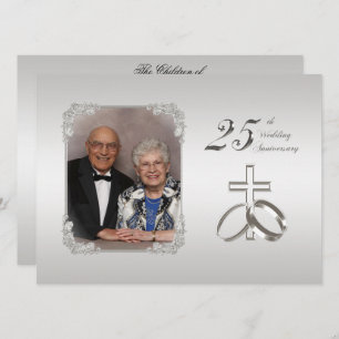 25th Silver Wedding Jubileum nodigt 5.5x7.5 uit Kaart