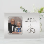 25th Silver Wedding Jubileum nodigt 5.5x7.5 uit Kaart (Staand voorkant)