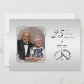 25th Silver Wedding Jubileum nodigt 5.5x7.5 uit Kaart (Voorkant)