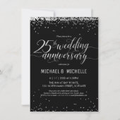 25th Silver Wedding Jubileum Party Invite Kaart (Voorkant)