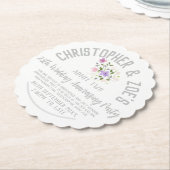 25th Silver Wedding Jubileum Party Kartonnen Onderzetters (Gekanteld)