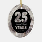 25th Silver Wedding Jubileum Party Lights Keramisch Ornament (Rechts)
