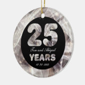 25th Silver Wedding Jubileum Party Lights Keramisch Ornament (Links)